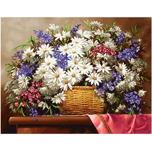 نخ و نقشه تابلو فرش گل هاي خانم مورگان کد 2363