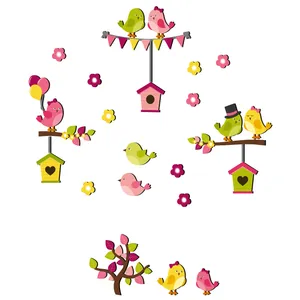 استیکر چوبی باروچین طرح Family birds