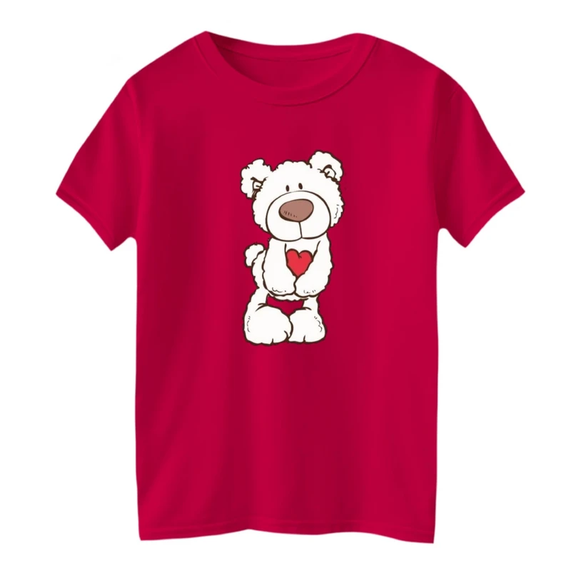 تی شرت آستین کوتاه بچگانه مدل خرس قلبی