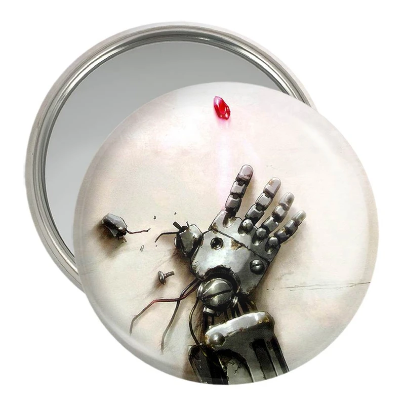 آینه جیبی خندالو مدل نماد آلفونس انیمه کیمیاگر تمام فلزی  کد 12672