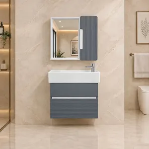 ست کابینت و روشویی دیواری مدل اندره به همراه باکس و آینه شانلی