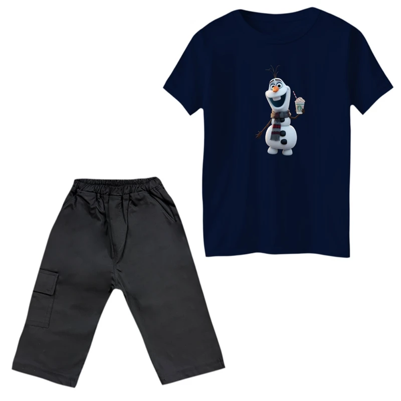 ست تی‌شرت و شلوارک پسرانه مدل فروزن کد 2