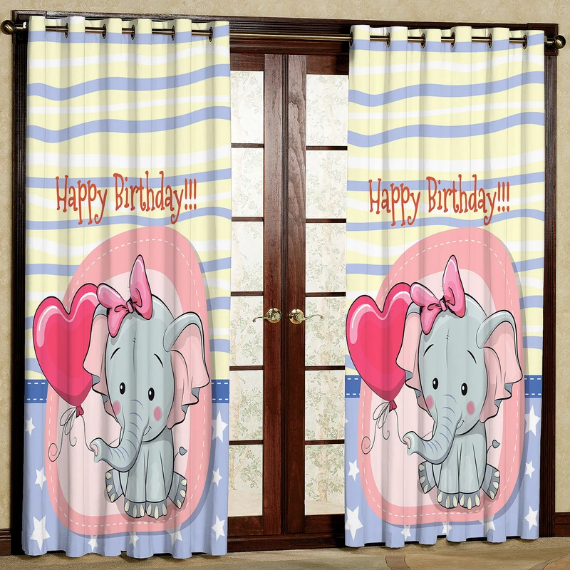 پرده مدل مخمل پانچی طرح کودک کد 1940T2 سایز 200x140 سانتی متر