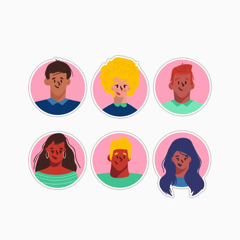 استیکر لپ تاپ و موبایل بووم طرح آواتار آدم کد MM122 مجموعه 6 عددی