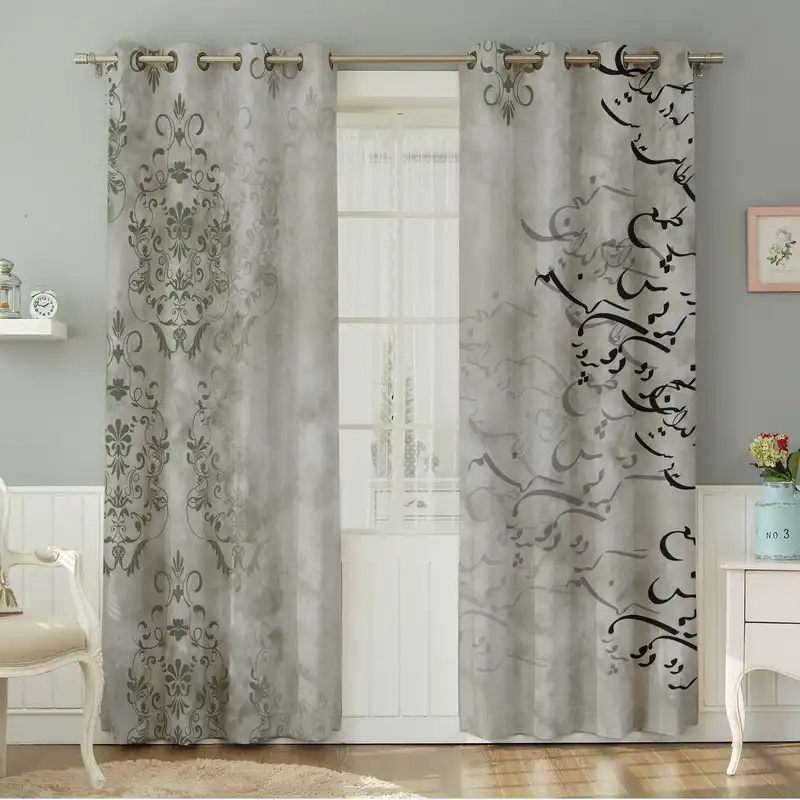 پرده نیروانا طرح سنتی  مدل مخمل کد 9012 سایز 140×280 سانتی متر