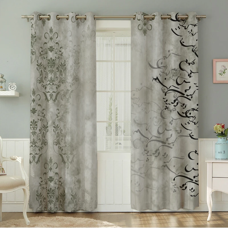 پرده نیروانا طرح سنتی  مدل مخمل کد 9012 سایز 140×280 سانتی متر