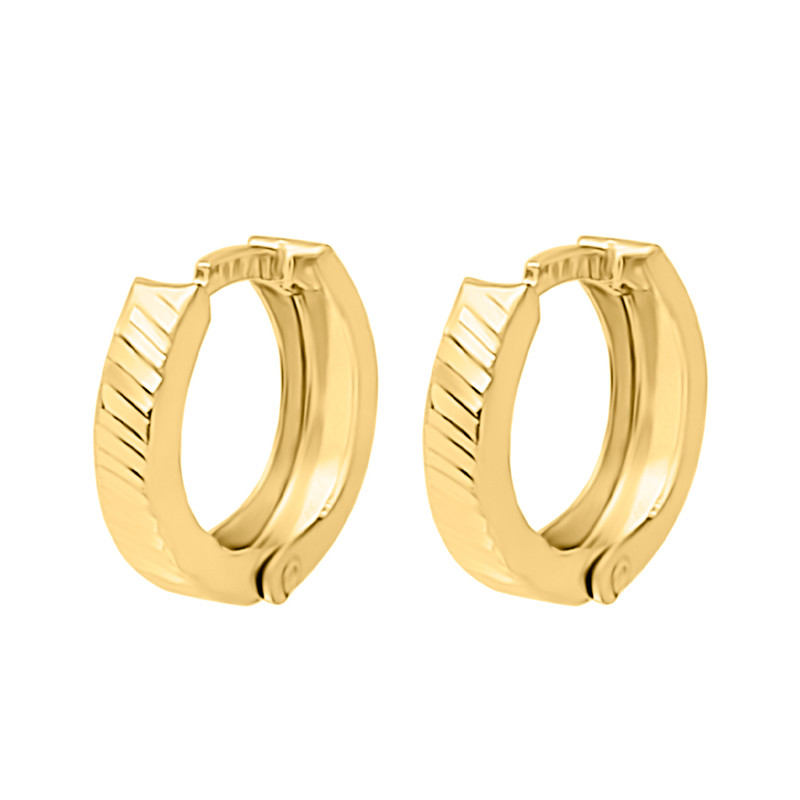 گوشواره حلقه‌ای طلا 18 عیار دخترانه اقلیمه مدل ET2174