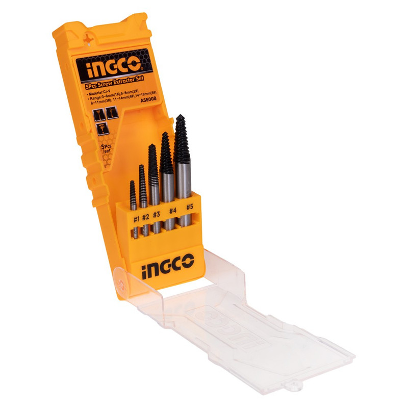 مجموعه 5 عددی قلاویز چپ گرد اینکو مدل ASE008 مجموعه 5 عددی قلاویز چپ گرد اینکو مدل ASE008