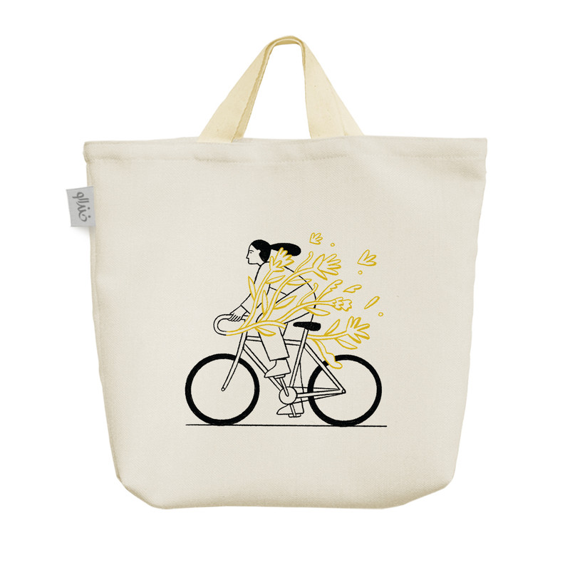 ساک خرید خندالو مدل دختر دوچرخه سوار کد H1552