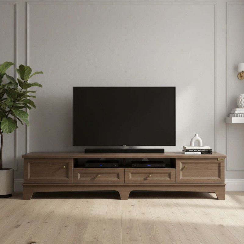 میز تلویزیون آرچین چوب مدل نئوکلاسیک مناسب برای تلویزیون از 85 اینچ