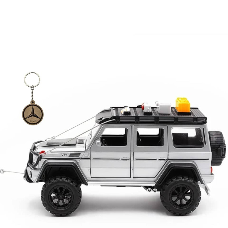 ماکت ماشین ناب سل مدل بنز جی کلاس باراباس فلزی همراه با لوازم آفرود و جاسوییچی MERCEDES BENZ BRABOS G550