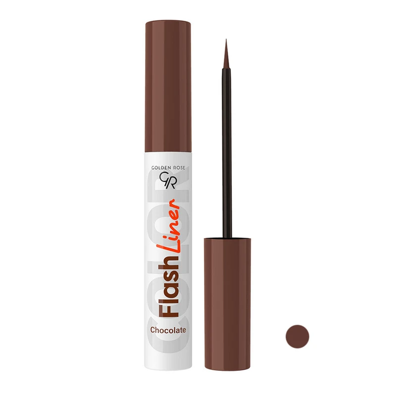 خط چشم مویی مات گلدن رز مدل Flash Liner رنگ شکلاتی شماره 111