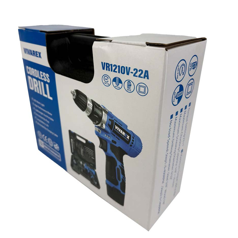  دریل پیچ گوشتی شارژی دو باتری 12 ولت سه نظام 10 میلیمتر ویوارکس مدل VR1210V-22A
