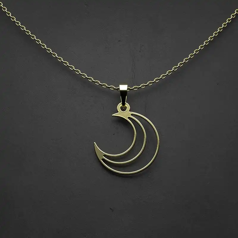 گردنبند طلا 18 عیار زنانه مدوپد مدل ماه کد U2-1-1058