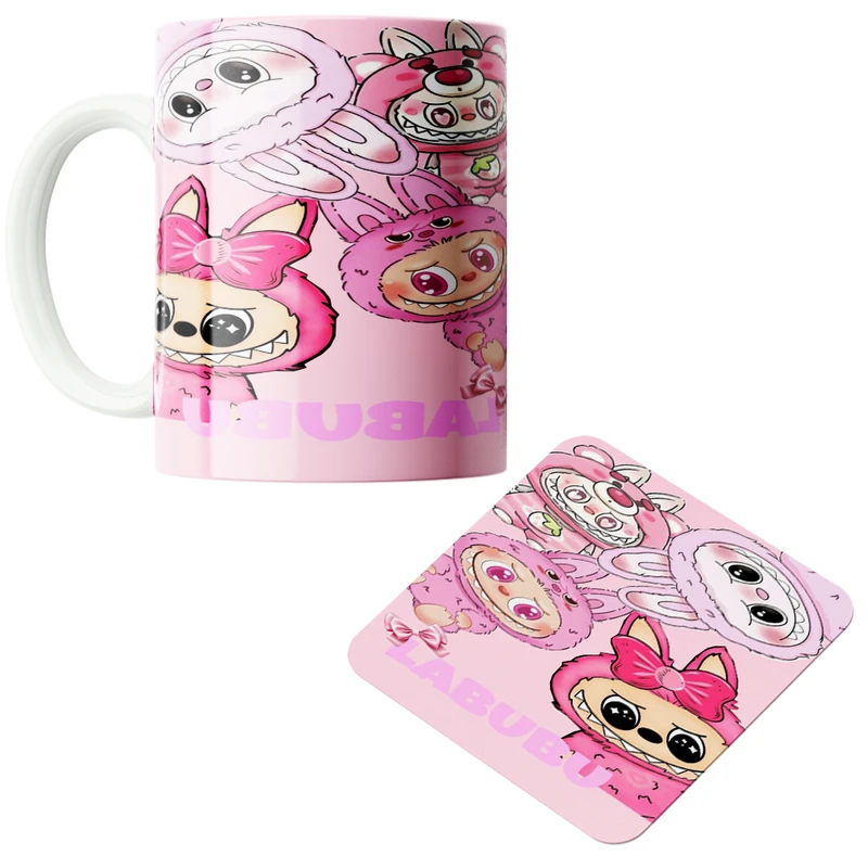 ماگ پاد آفرین مدل لبوبو کد 17 به همراه زیر لیوانی