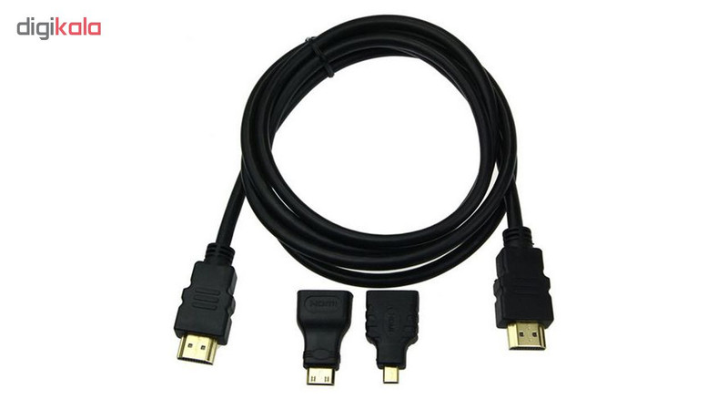 کابل HDMI مدل Hs 3 in 1 به طول 1.5 متر به همراه تبدیل mini HDMI و Micro HDMI
