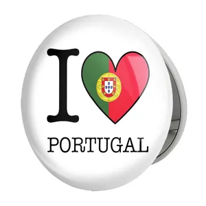 آینه جیبی خندالو طرح پرچم پرتغال مدل تاشو کد 20543 