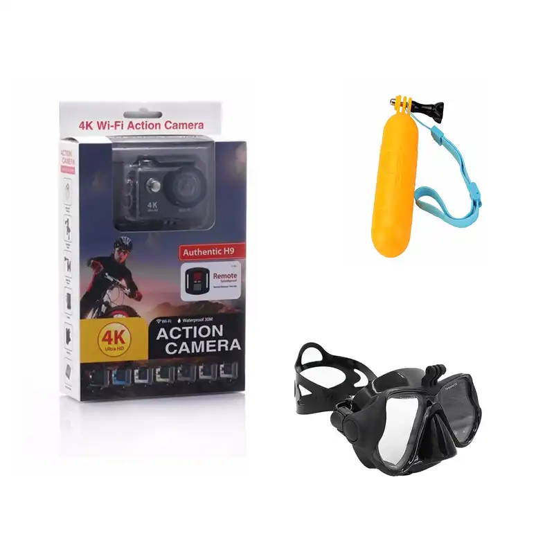 دوربین ورزشی اکشن کمرا مدل H9 بهمراه پک قواصی