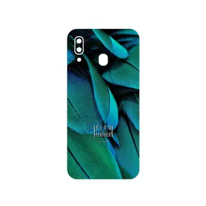 MAHOOT Green Feather Cover Sticker for Samsung Galaxy M10s
