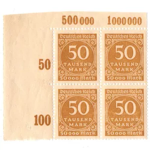 تمبر یادگاری مدل 50.000 مارک آلمان رایش بسته 4 عددی