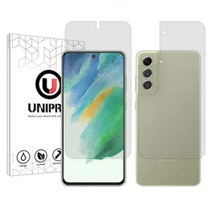 UNIPRO Explosion Proof model transparent screen protector suitable for Samsung Galaxy S21 FE 5G mobile phone along with the back protector