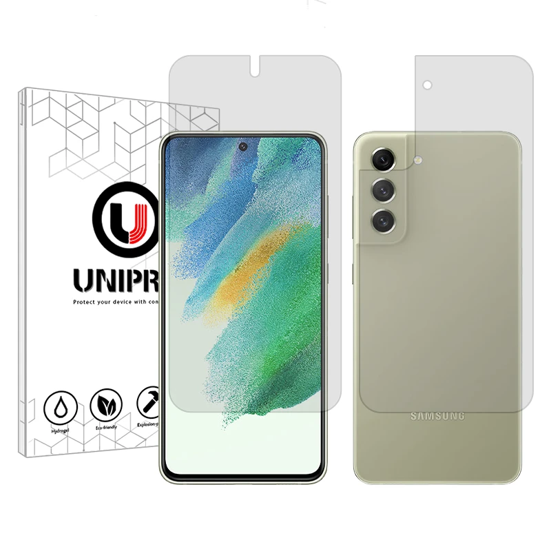 محافظ صفحه نمایش شفاف یونی پرو مدل Explosion Proof مناسب برای گوشی موبایل سامسونگ Galaxy S21 FE 5G به همراه محافظ پشت گوشی