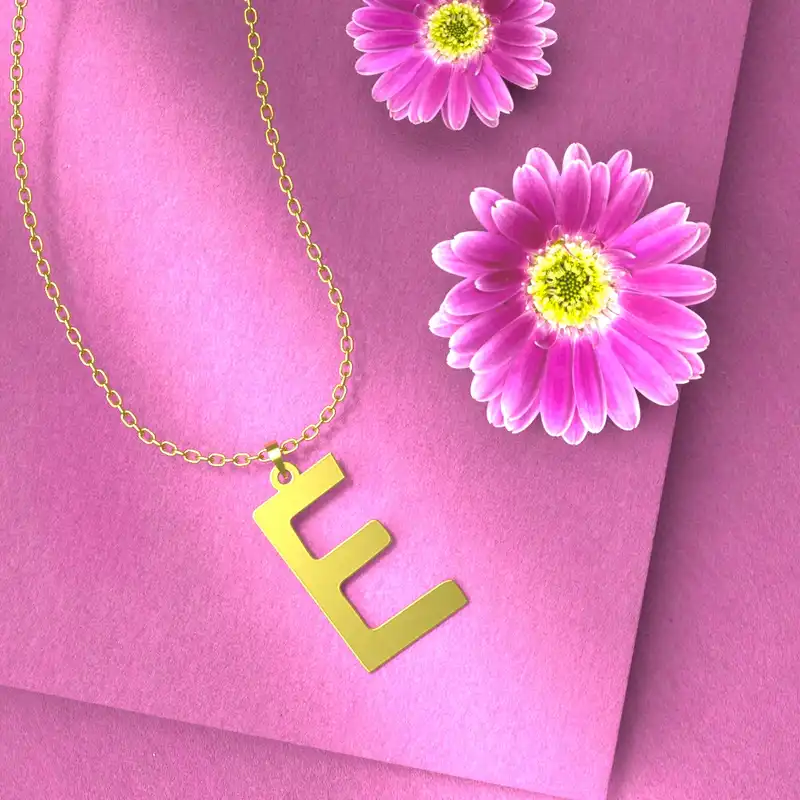 گردنبند طلا 18 عیار زنانه مدوپد مدل حرف E کد H3-1-1239