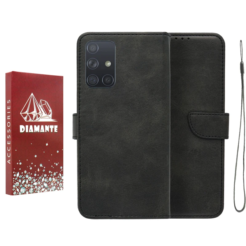 کیف کلاسوری دیامانته مدل Scusa Rd مناسب برای گوشی موبایل سامسونگ Galaxy A71 به همراه بند آویز