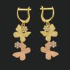 گوشواره طلا 18 عیار زنانه طلای مستجابی طرح گل و پروانه مدل 670145