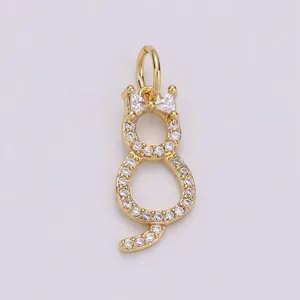 آویز گردنبند طلا 18 عیار زنانه قیراط طرح گربه کد GH3010