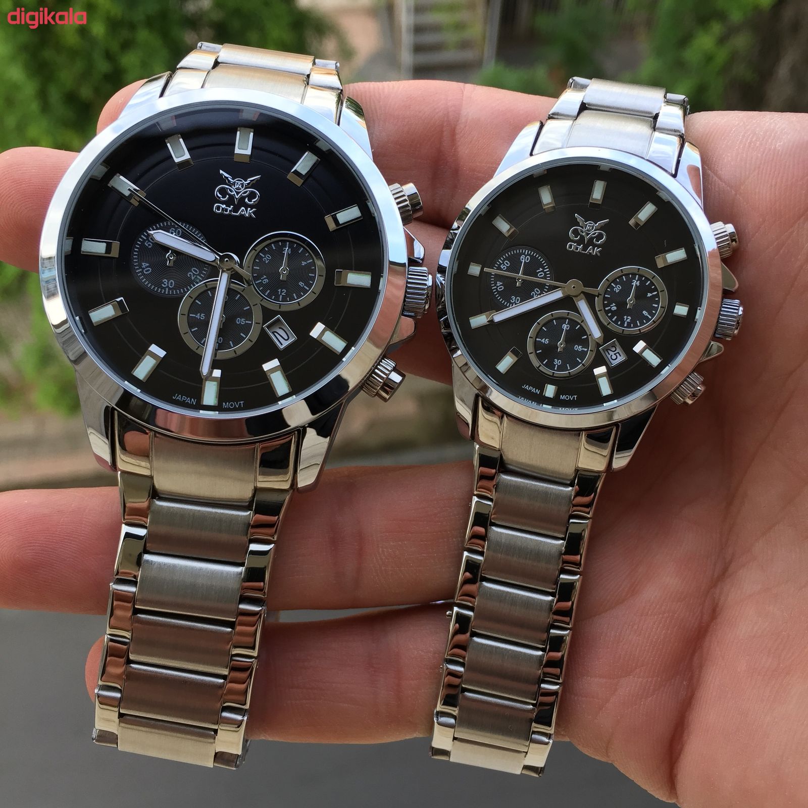ست ساعت مچی عقربه ای زنانه و مردانه اوبلاک مدل 72698