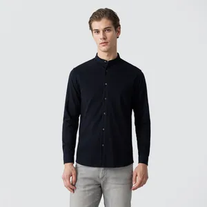 پیراهن آستین بلند مردانه نگین مدل دیپلمات رنگ مشکی