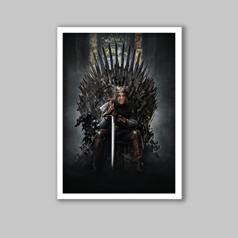 تابلو لیلیان طرح سریال بازی تاج و تخت کد LA-G10267 فریم سفید