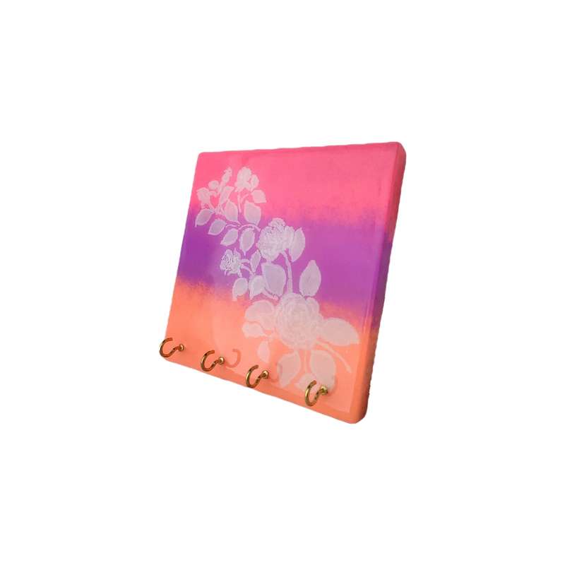 جاکلیدی مدل دیواری طرح رز پاستیلی کد N132