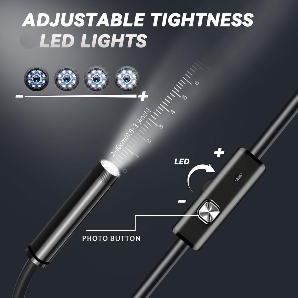 دوربین شلنگی مدل فلزی شکل پذیر کد 5M LED NEW