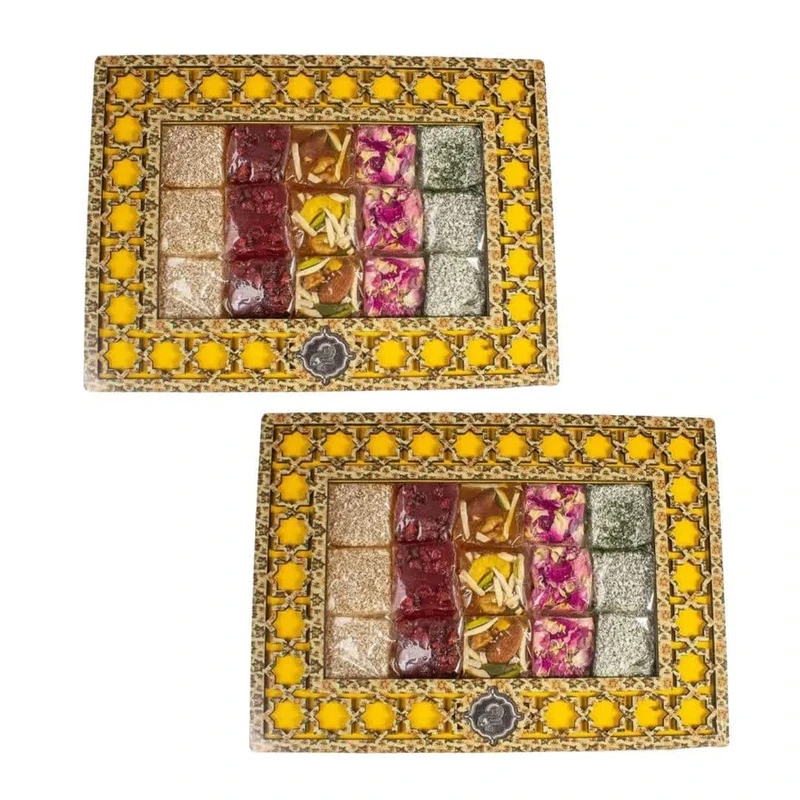 مسقطی ترکیبی جعبه چوبی شمس حلوا مسقطی لاری ترنج - 450 گرم مجموعه 2 عددی