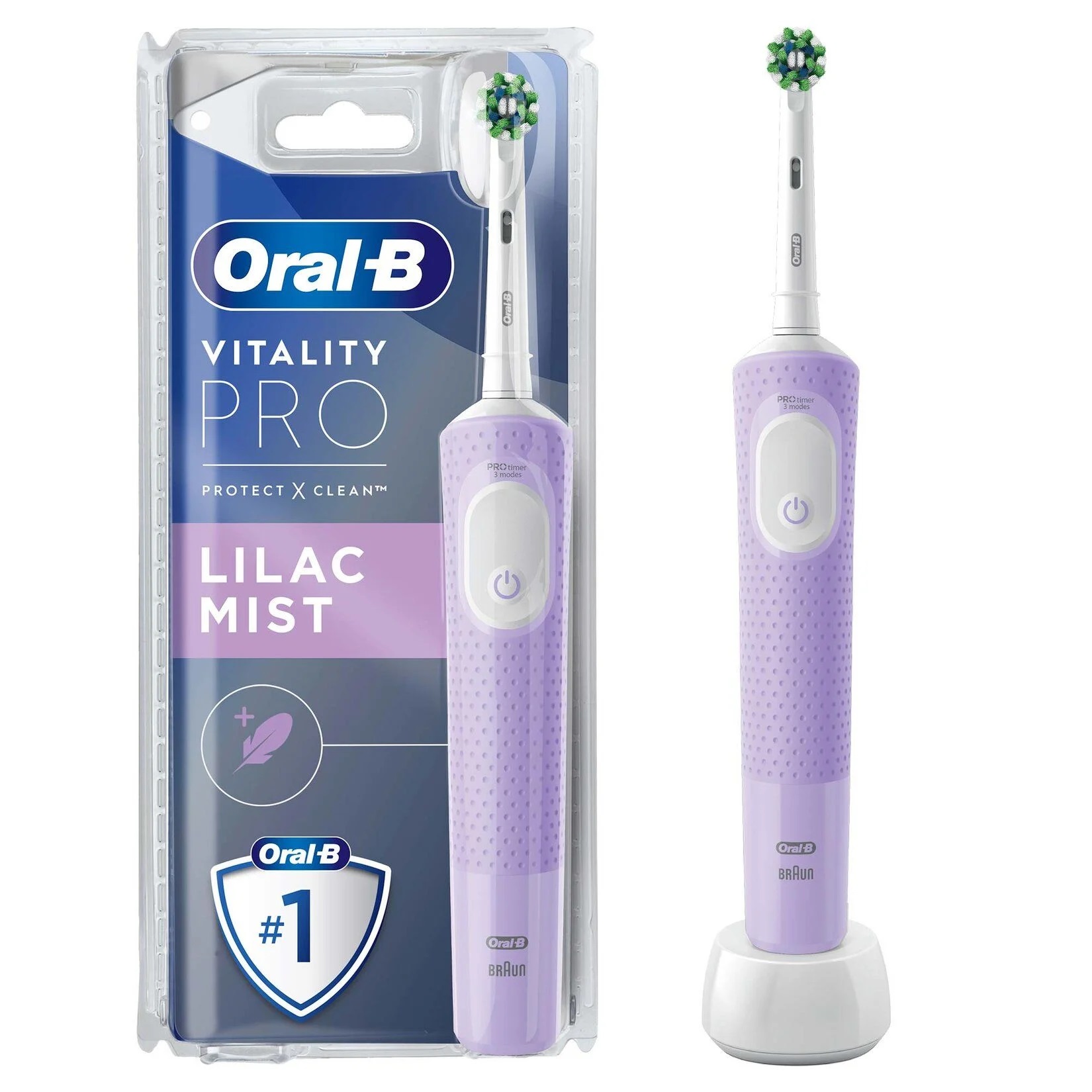 مسواک برقی اورال-بی مدل Vitality Pro Protect X Clean LILAC MIST