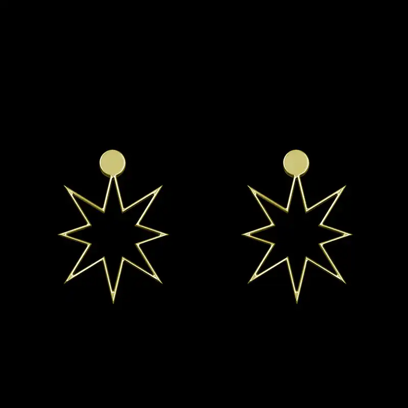 گوشواره طلا 18 عیار زنانه مدوپد مدل ستاره کد GA1-15557