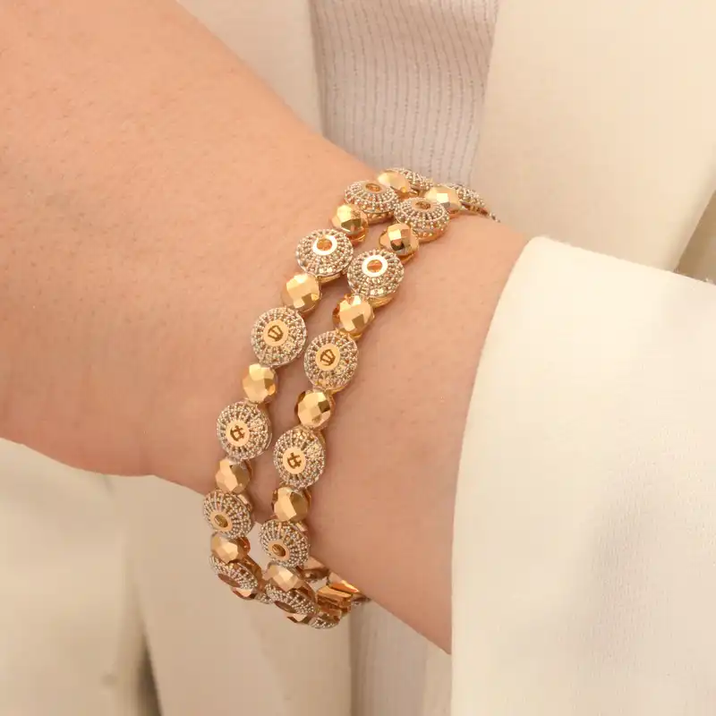 النگو طلا 18 عیار زنانه طلای مستجابی مدل گرد کد سایز N1