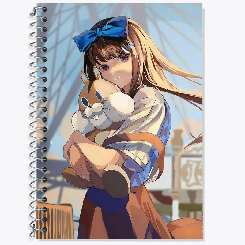 دفتر زبان 50 برگ خندالو مدل سه خط طرح تاکینا انیمه لیکوریس ریکویل Lycoris Recoil کد 22973