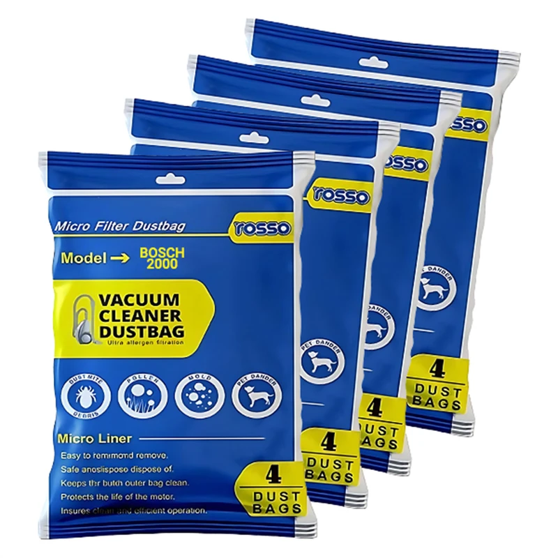 پاکت جاروبرقی روسو کد 04 مناسب پاکت جاروبرقی بوش 2000 - 4 بسته 4 عددی