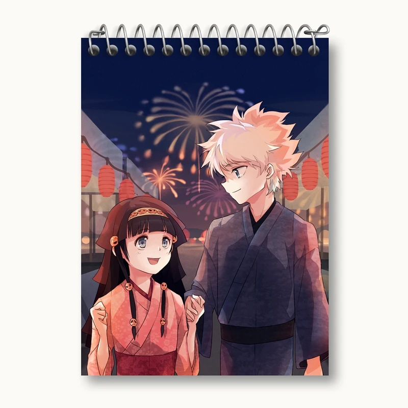 دفتر یادداشت 50 برگ خندالو مدل کیلوا و آلوکا انیمه هانتر ایکس هانتر Hunter × Hunter کد 11927