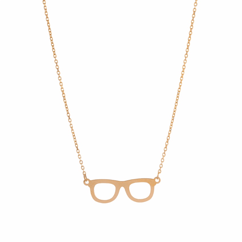 گردنبند طلا 18 عیار زنانه مدل عینک