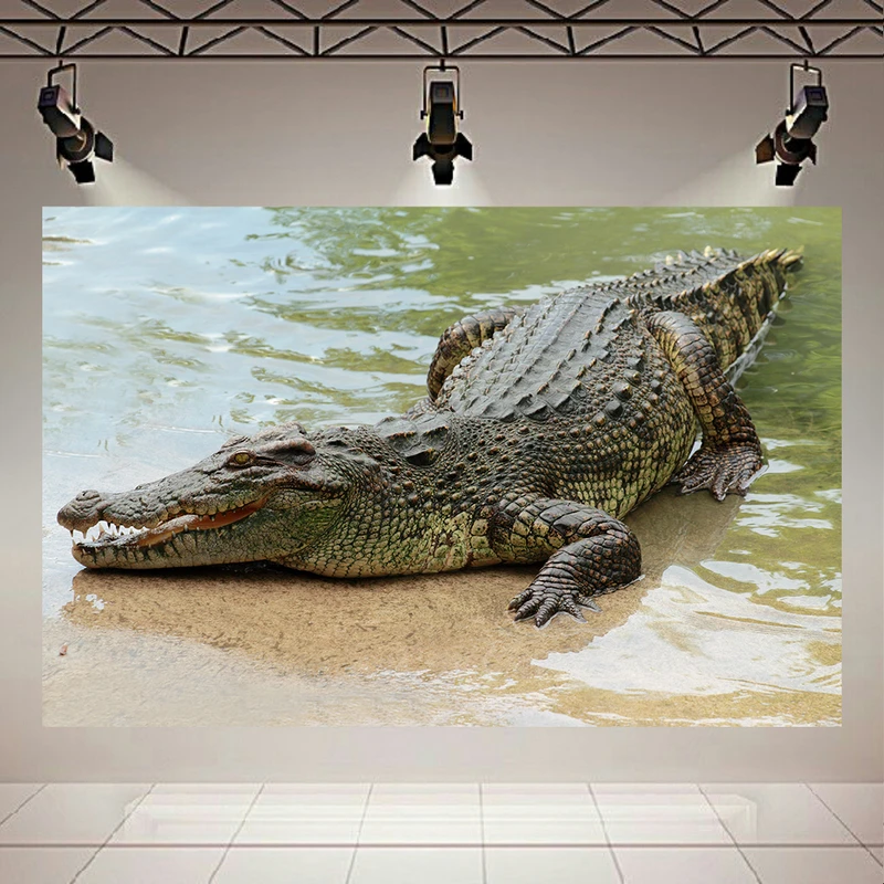 تابلو بوم طرح کروکودیل مدل شکارچی کد AR305032