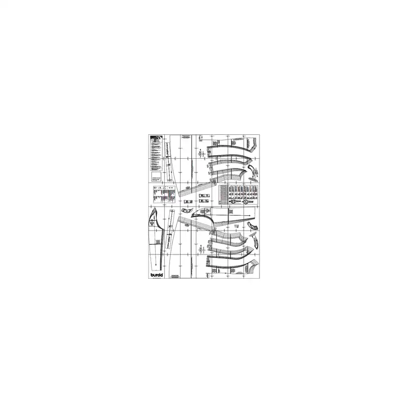 الگو خیاطی پیراهن زنانه بوردا استایل کد 6744 سایز 34 تا 44 متد مولر