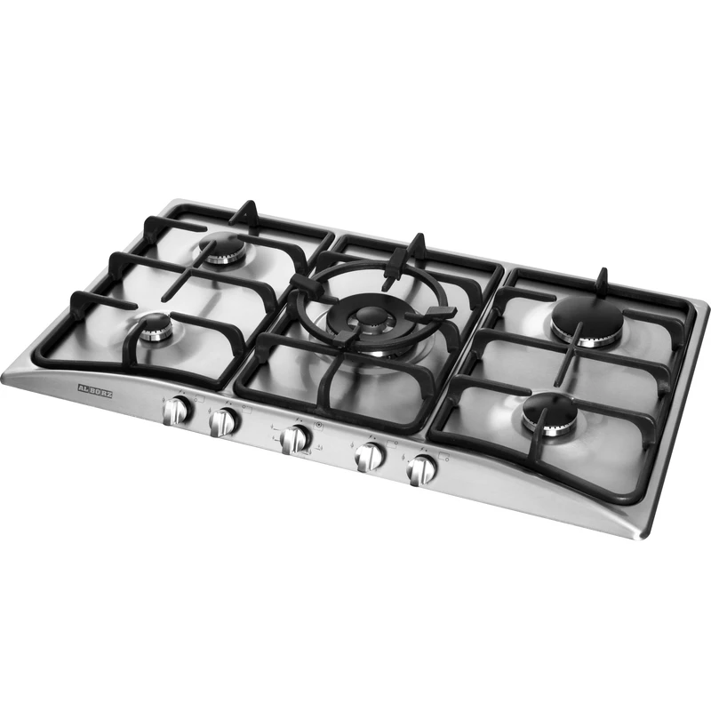 اجاق گاز صفحه‌ای پنج شعله استیل البرز مدل S-5904