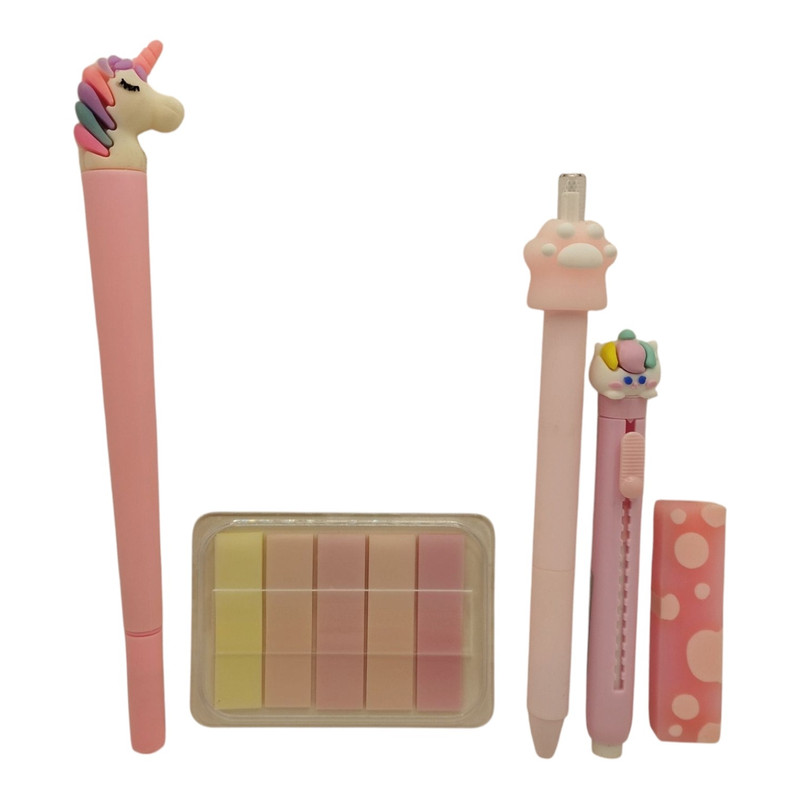 بسته لوازم تحریر مدل یونیکورن کد 06 مجموعه 5 عددی