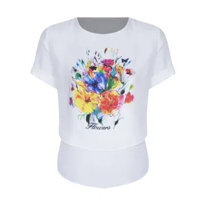 بلوز زنانه مدل کیمیا طرح لی فور گل آبرنگی