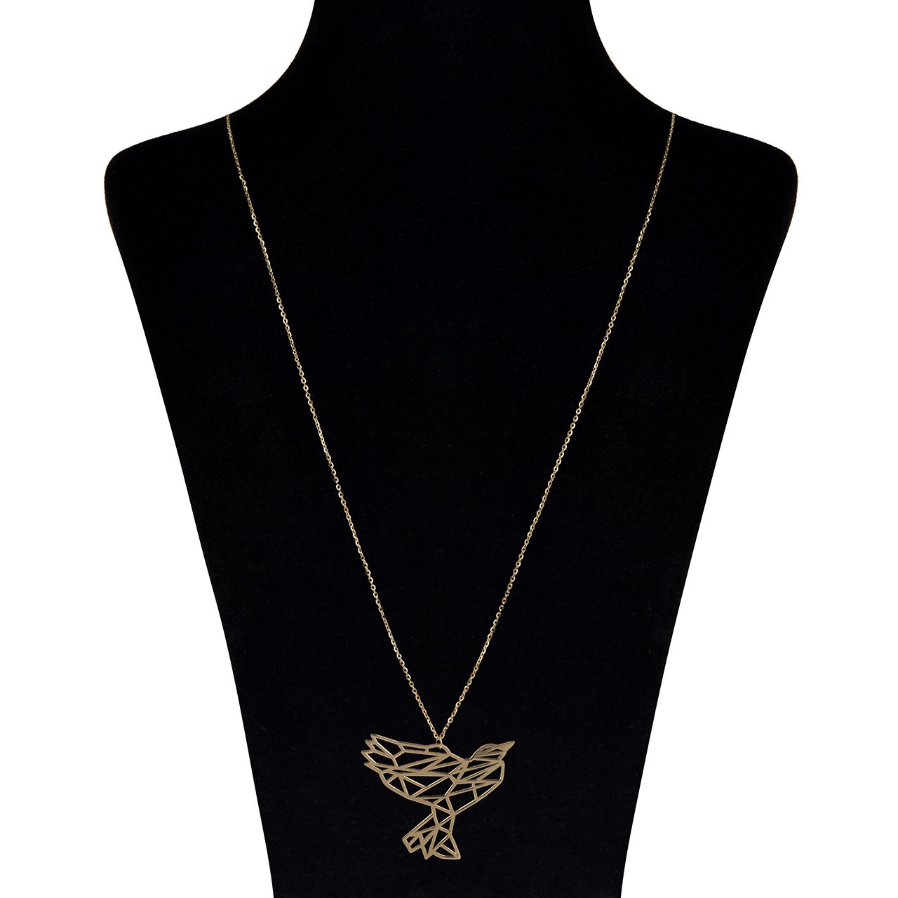 گردنبند طلا 18 عیار زنانه زرمان مدل ZMM0851 طرح پرنده اوریگامی -  - 1