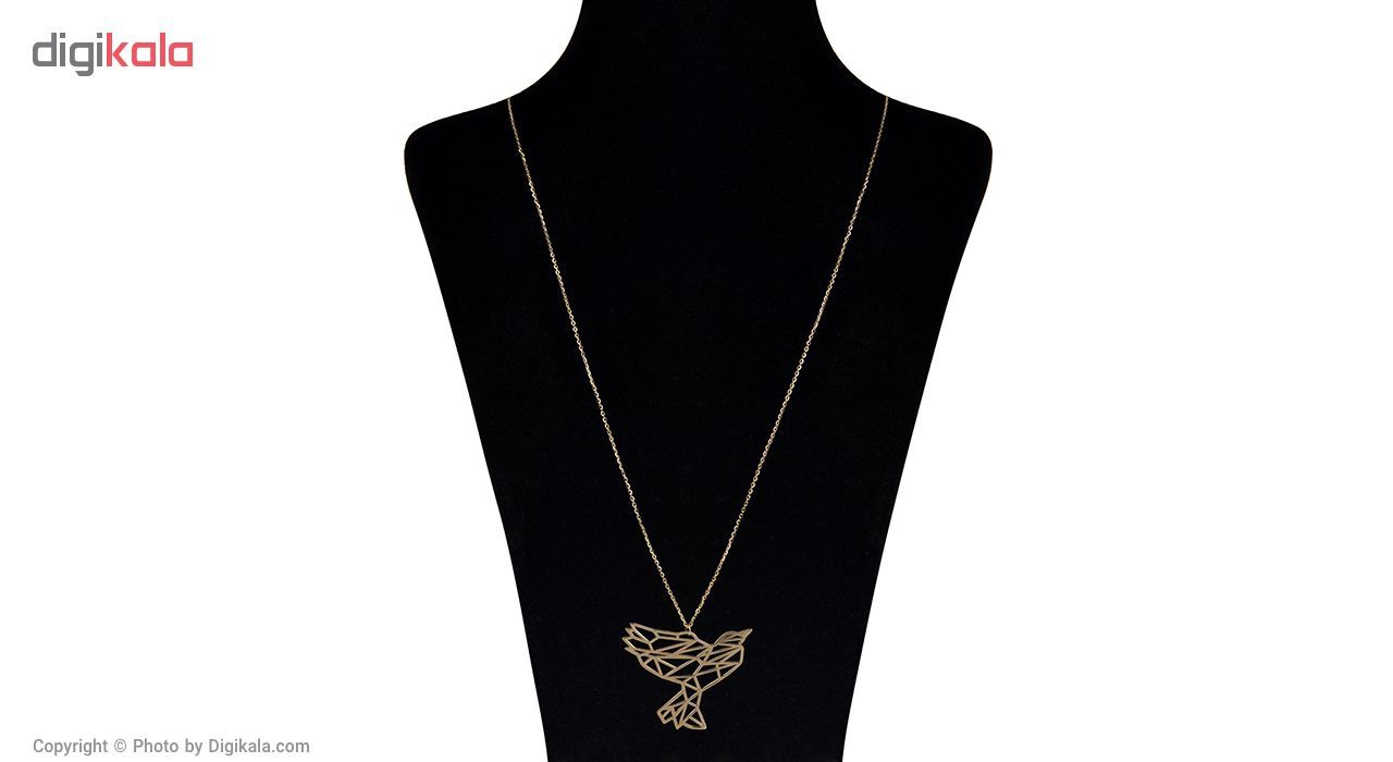 گردنبند طلا 18 عیار زنانه زرمان مدل ZMM0851 طرح پرنده اوریگامی -  - 2